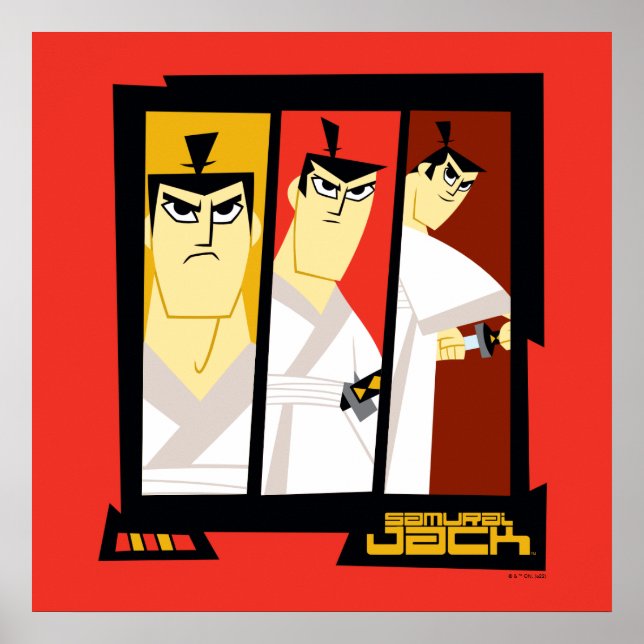 Affiche Samurai Jack Caractère Tri-Panel Futuristic Frame (Devant)