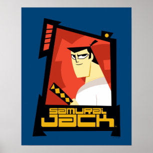 Affiche Samurai Jack Souriant Futuristic Frame Graphic