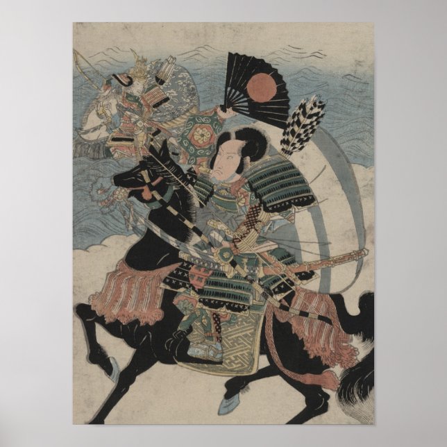 Affiche Samurai sur Horseback vers le début du XIXe siècle (Devant)