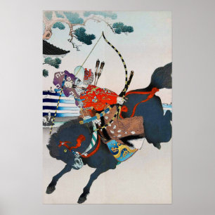 Affiche Samurai tirant sur un Bow, Ukiyo-e