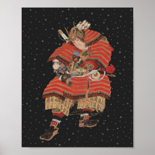 Affiche Samurai Warrior Art japonais Vintage