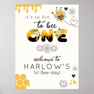Affiche S'amuser à être un 1er anniversaire Bienvenue pann