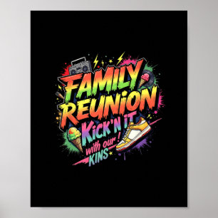 Affiche S'amuser avec la réunion de famille noire des Kins