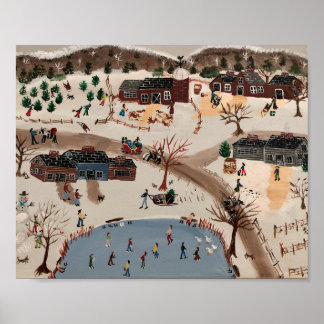 Affiche S'amuser pendant une journée d'hiver froide