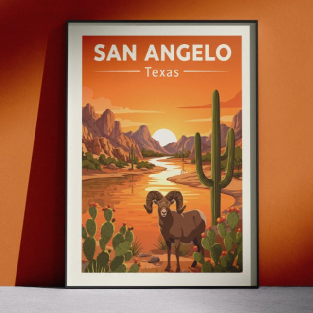 Affiche San Angelo Texas vintage (Créateur téléchargé)