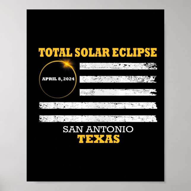 Affiche San Antonio 2024 Solar Eclipse 2024 040824 Eclipse (Devant)