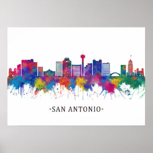 Affiche San Antonio Texas Skyline