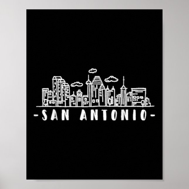 Affiche San Antonio Texas Skyline Tx Pride (Devant)