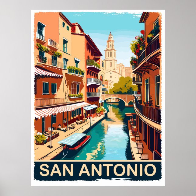 Affiche San Antonio, Ville, Voyage (Devant)
