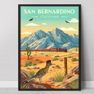 Affiche San Bernardino Californie vintage