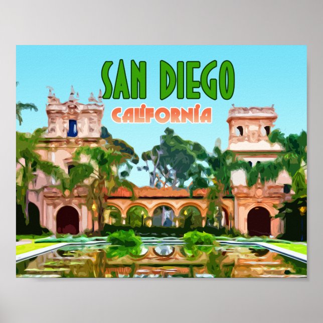 Affiche San Diego Balboa Park Californie Vintage (Devant)