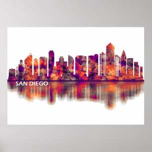 Affiche San Diego California Skyline