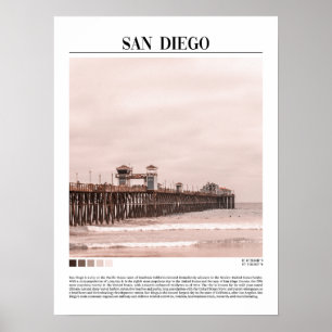 Affiche San Diego California USA Minimalist Wart