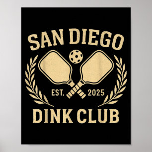 Affiche San diego californie club athlétique de pickleball