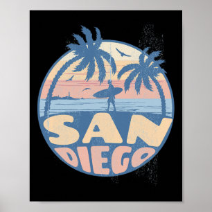 Affiche San Diego Californie Plage Surf Vacances d'été Vi