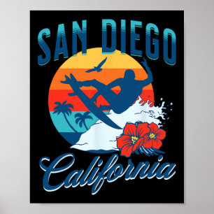 Affiche San Diego Californie Plage Surf Vacances d'été Vi