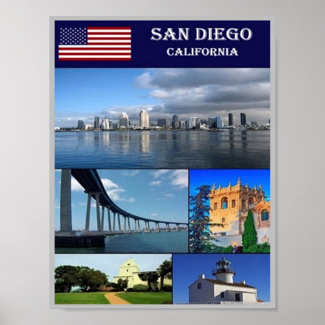 Affiche San Diego - Mosaic - États-Unis - (Devant)