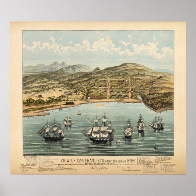 Affiche San Francisco, 1847 (Bosqui) BigMapBlog.com (Devant)