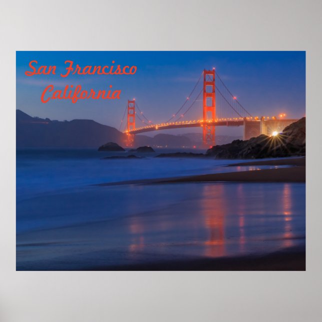 Affiche San Francisco California Golden Gate Bridge (Devant)