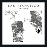 Affiche San Francisco California Minimal Modern Street Map<br><div class="desc">San Francisco California Minimal Modern Street Map</div>