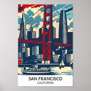 Affiche San Francisco California Retro Artwork Travel