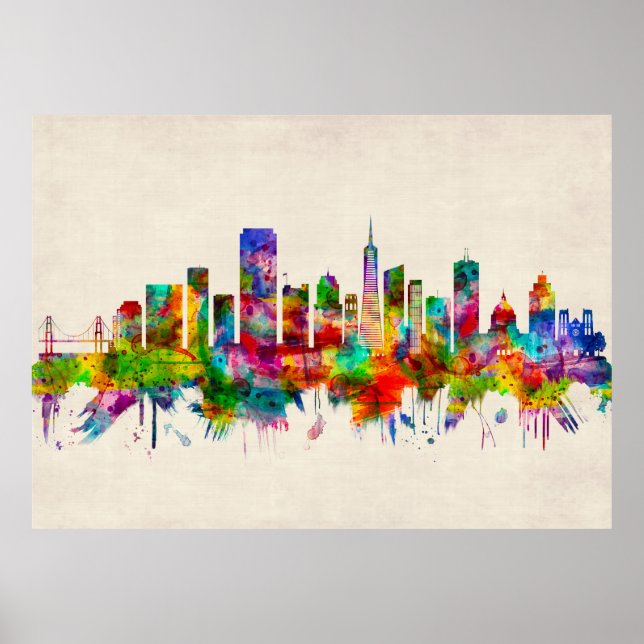 Affiche San Francisco California Skyline (Devant)