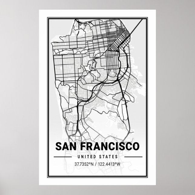 Affiche San Francisco California USA City Travel City Cart (Devant)