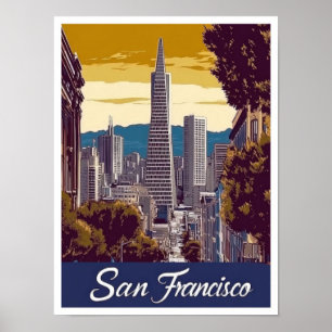 Affiche San Francisco California USA Illustration de voyag