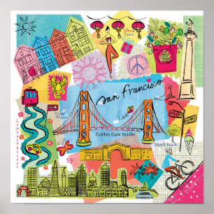 Affiche San Francisco, Californie