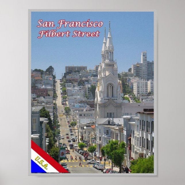 Affiche San Francisco - Filbert Street - États-Unis - (Devant)