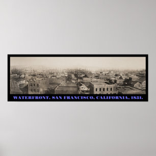 Affiche San Francisco Foggy Waterfront Panorama vers 1850