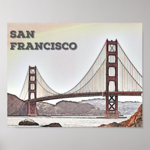 Affiche San Francisco - Golden Gate Bridge