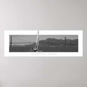 Affiche San Francisco - golden gate bridge avec le voilier