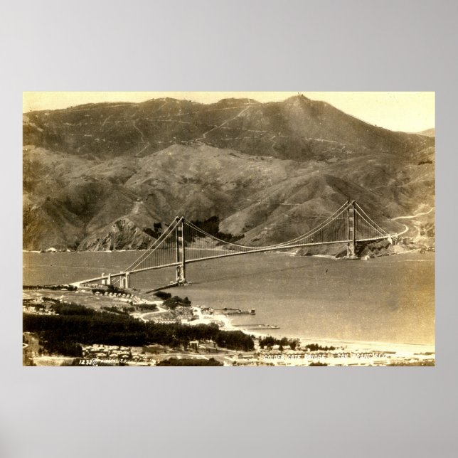 Affiche San Francisco, Golden Gate Bridge, Vintage des ann (Devant)