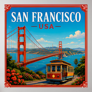 Affiche 🌉 San Francisco Golden Gate Souvenir de visite 🌉