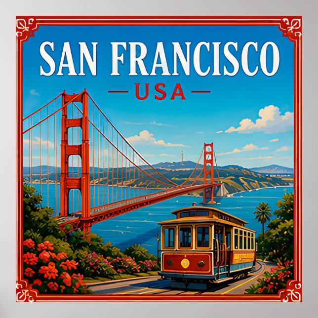 Affiche 🌉 San Francisco Golden Gate Souvenir de visite 🌉 (Devant)