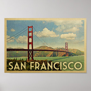 Affiche San Francisco Golden Gate Voyage Vintage