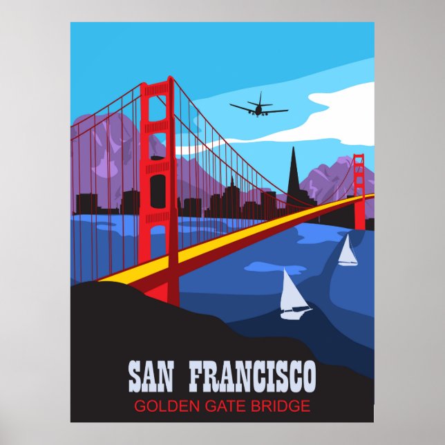 Affiche San Francisco, pont Golden Gate (Devant)