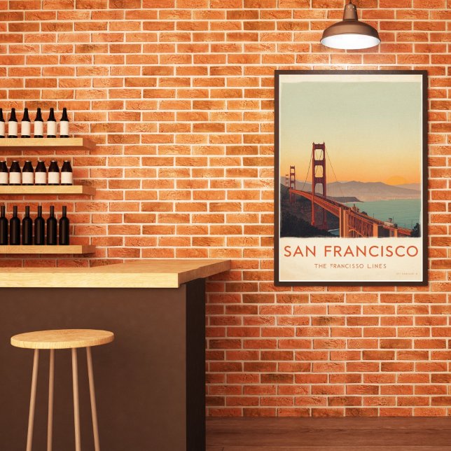Affiche San Francisco Retro Golden Gate Bridge  (Créateur téléchargé)