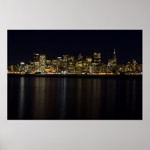 Affiche San Francisco Skyline à Night Wall Art