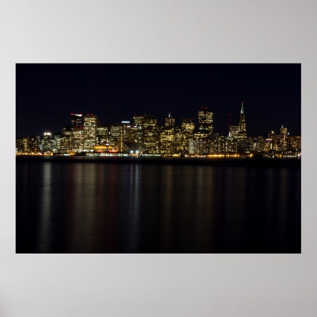 Affiche San Francisco Skyline à Night Wall Art (Devant)