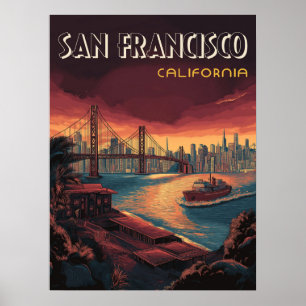 Affiche San Francisco Skyline avec Golden Gate Bridge