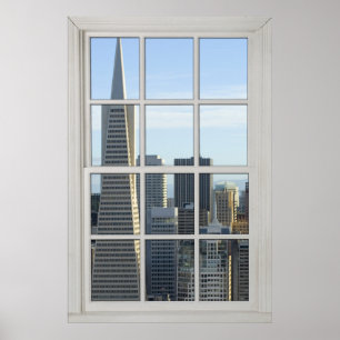 Affiche San Francisco Skyline Faux - Fake White Window