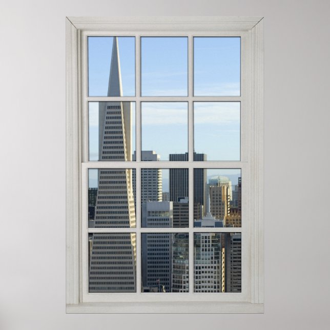 Affiche San Francisco Skyline Faux - Fake White Window (Devant)