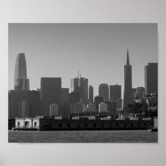 Affiche San Francisco Skyline Monochrome - Photo Cityscape