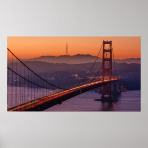 Affiche San Francisco Skyline SF Gloden Gate Bridge