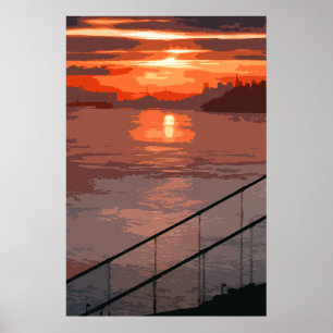 Affiche San Francisco Sunrise Retro