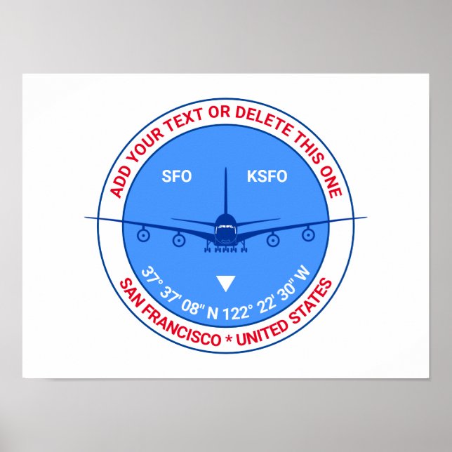 Affiche San Francisco, USA, Charme Personnalisable (Devant)