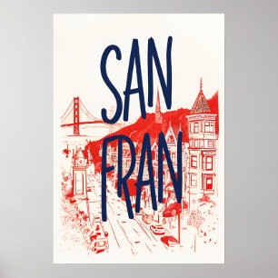 Affiche San Francisco Victorian Houses Art Print