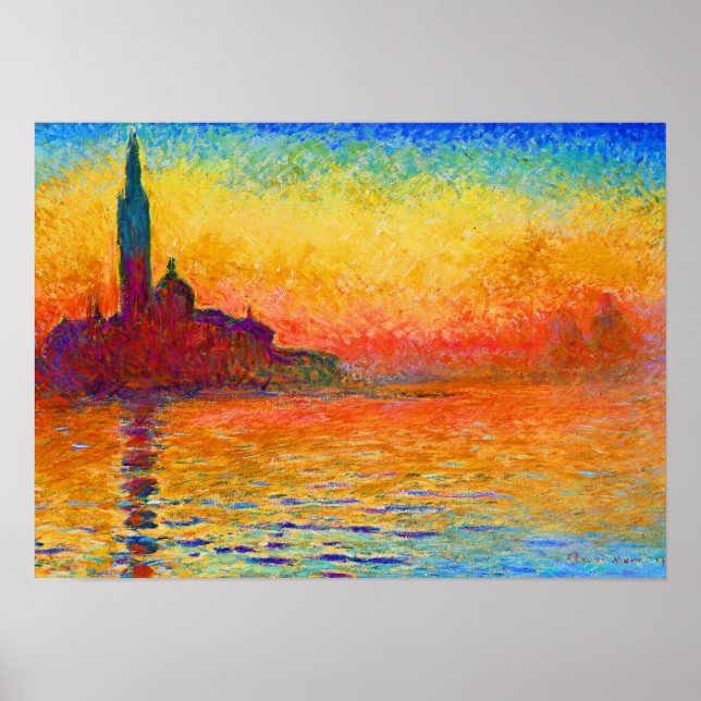 Affiche San Giorgio Maggiore à Dusk par Claude Monet (Devant)